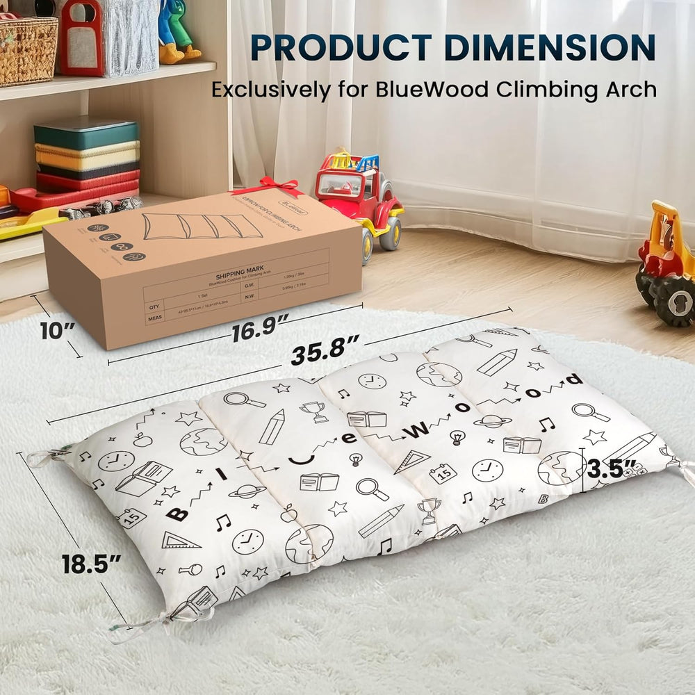 BlueWood cushion breathable cotton cover keeps kids comfortable during play.
