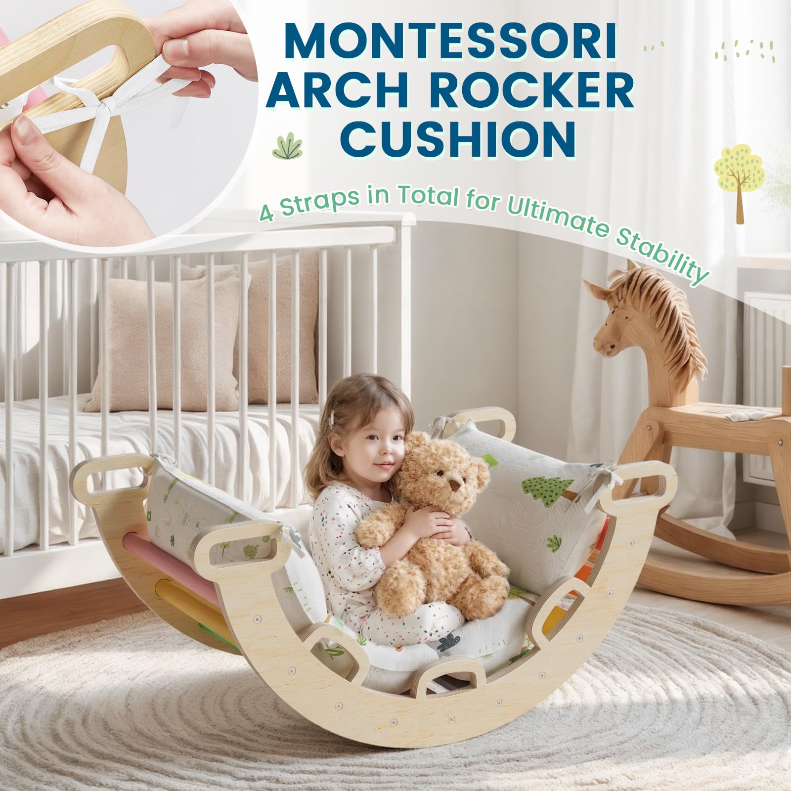 BlueWood cushion four-pocket design supports easy access and organization