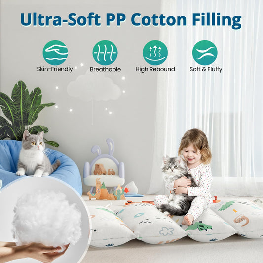 BlueWood cushion with arch straps attached, ensuring anti-slip stability during play.
