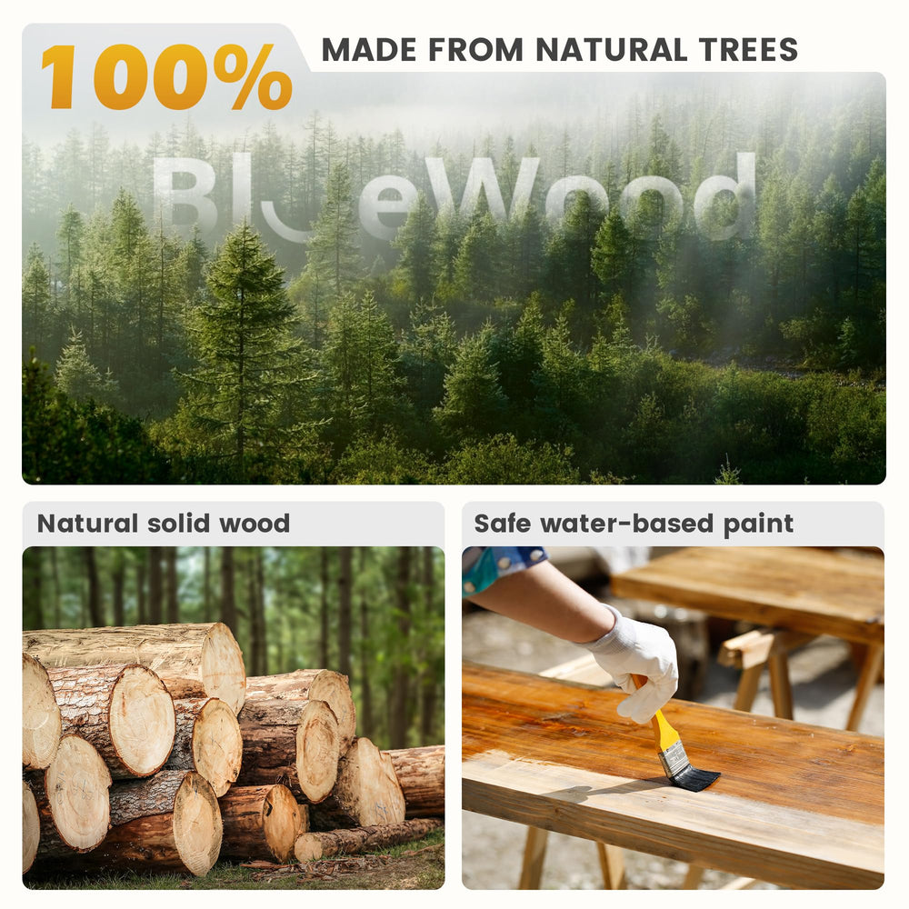 BlueWood Eco-friendly FSC-certified solid wood ensures a safe play space.