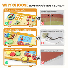 BlueWood Montessori Sensory Panel offers hands-on discovery for young learners.