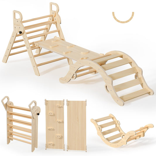 BlueWood Pikler arch climber shows safe arch design for steady toddler exploration