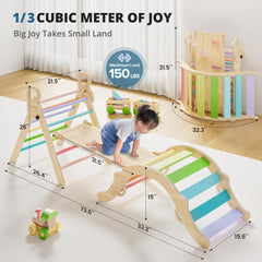 BlueWood Pikler triangle color scheme enhances playful spaces.