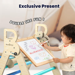 BlueWood Pikler arch ladder enables balanced movement and exploration.