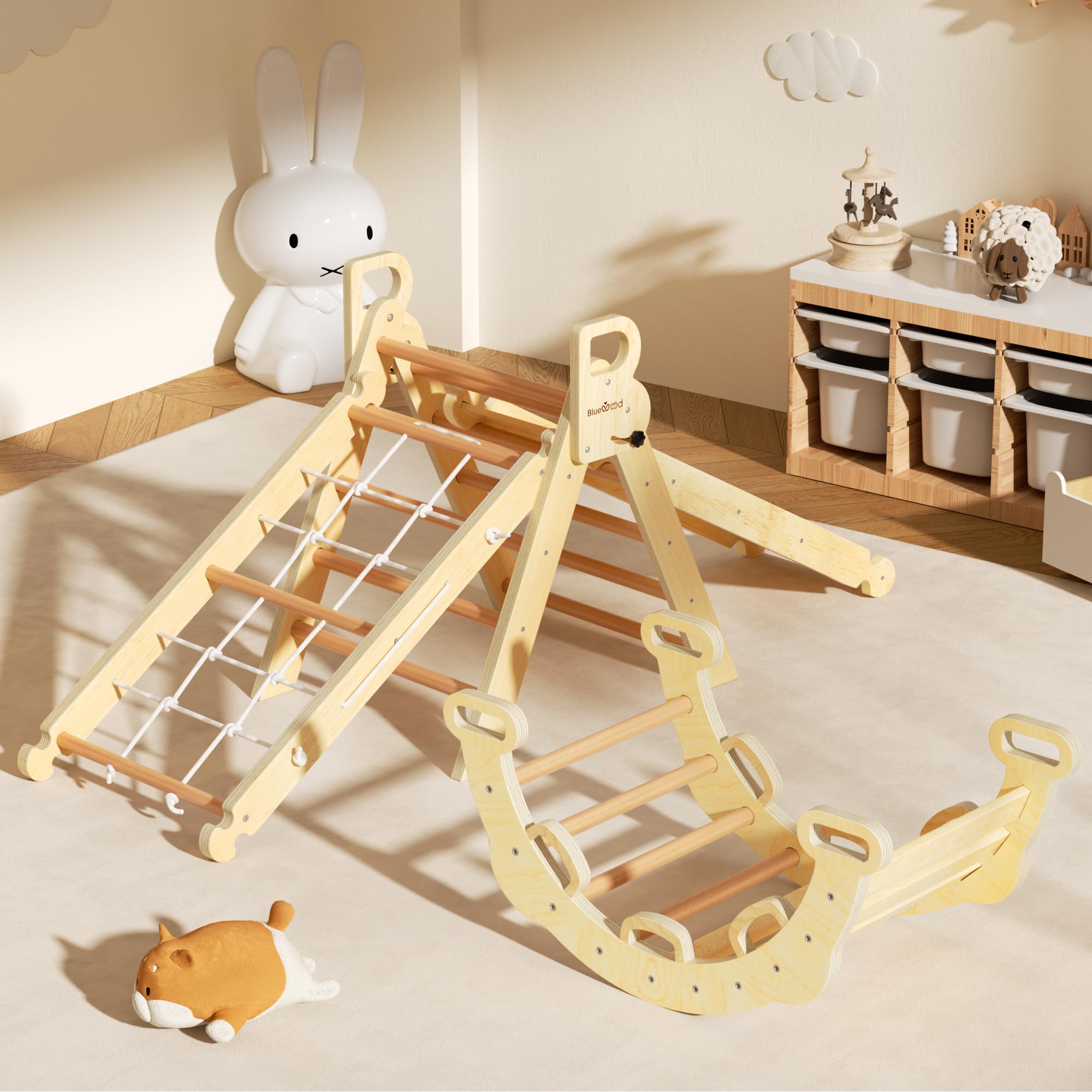 Beech wood construction from BlueWood supports up to 160 lbs with a secure grip.