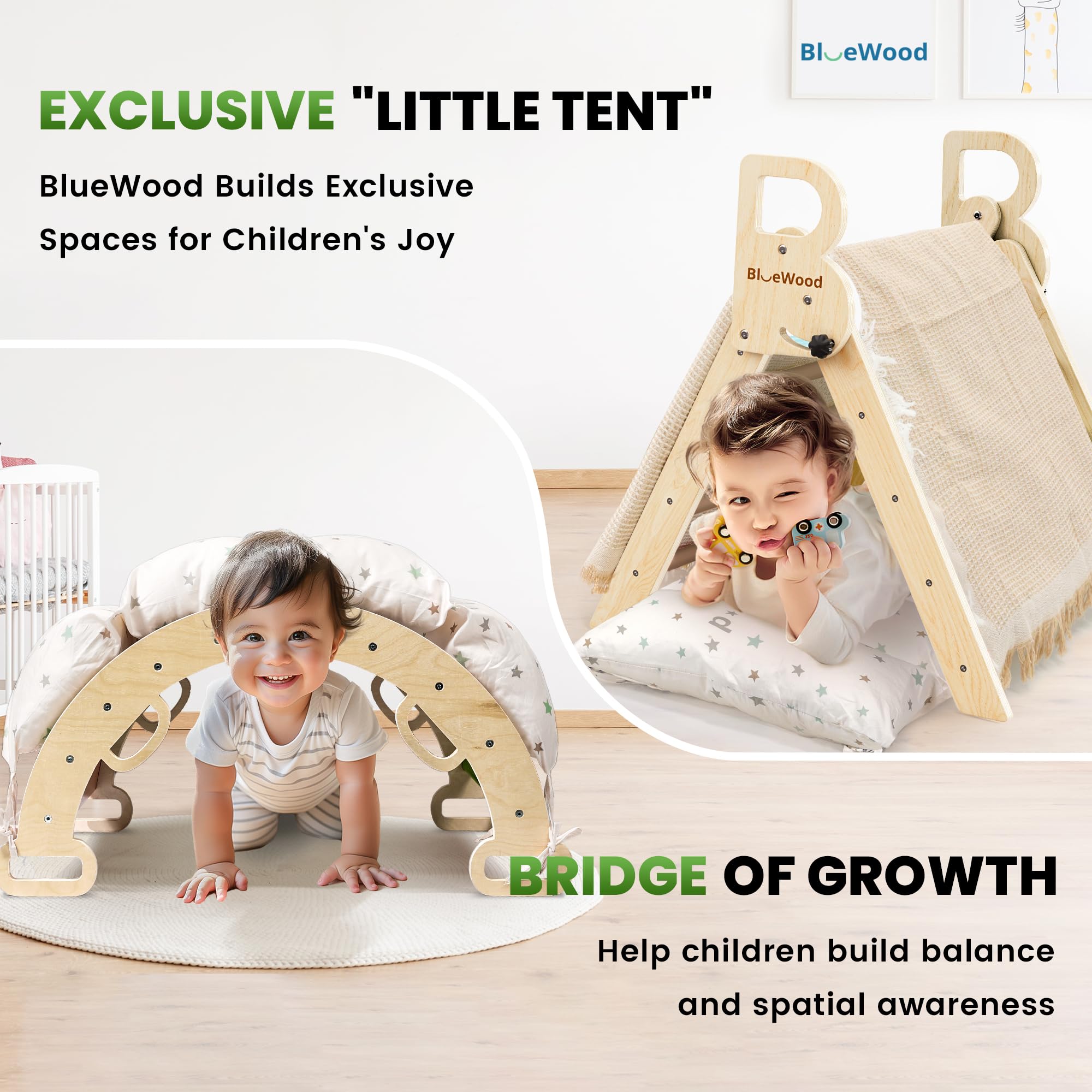BlueWood Pikler Triangle Convertible Ladder: promotes coordinated movement and exploration.