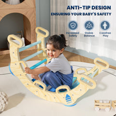 BlueWood Pikler triangle folded storage demonstrates space-saving design for small rooms.