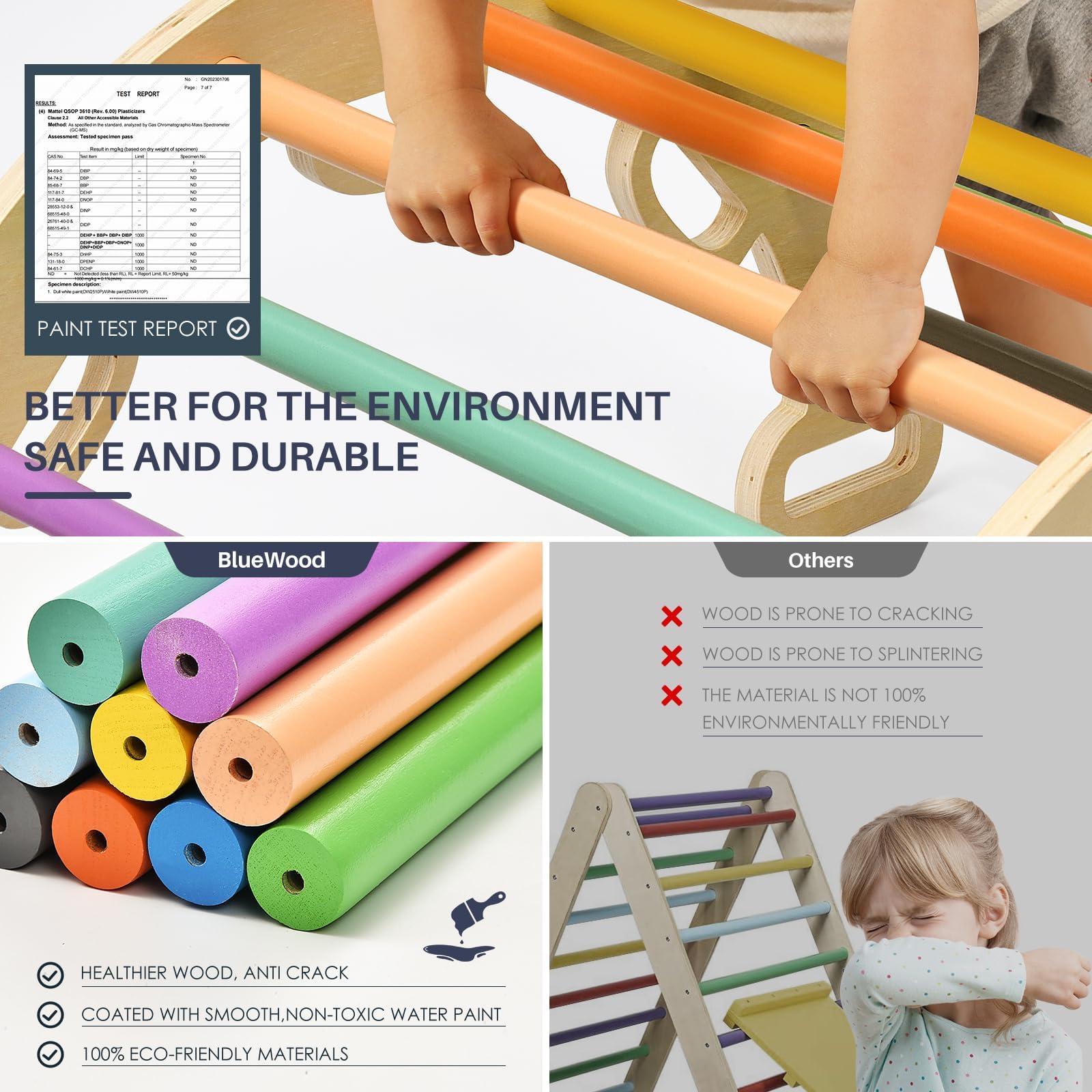 BlueWood wooden climber supports Montessori-inspired, independent play at home.