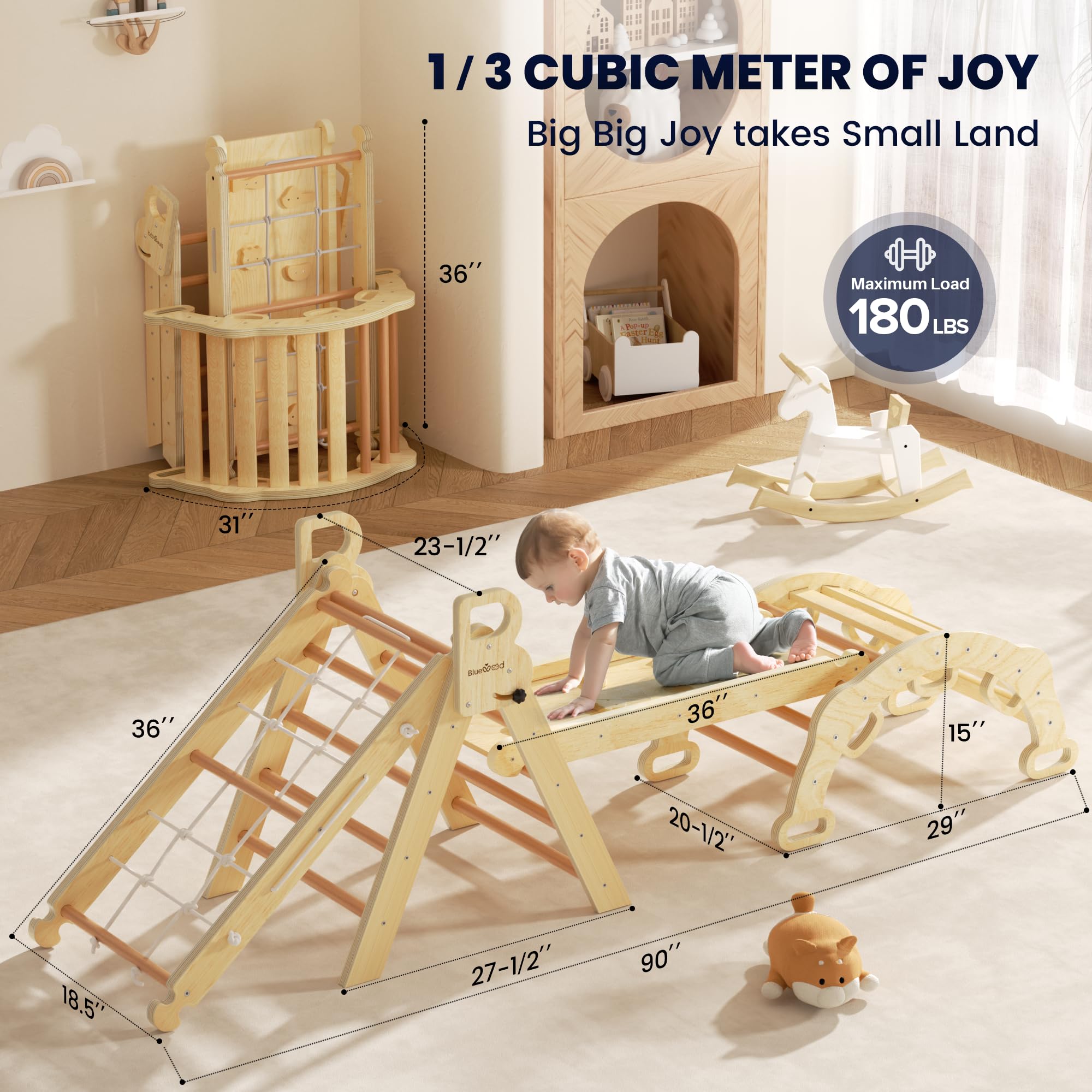 Kids climb and explore with BlueWood for active play and joyful discovery.
