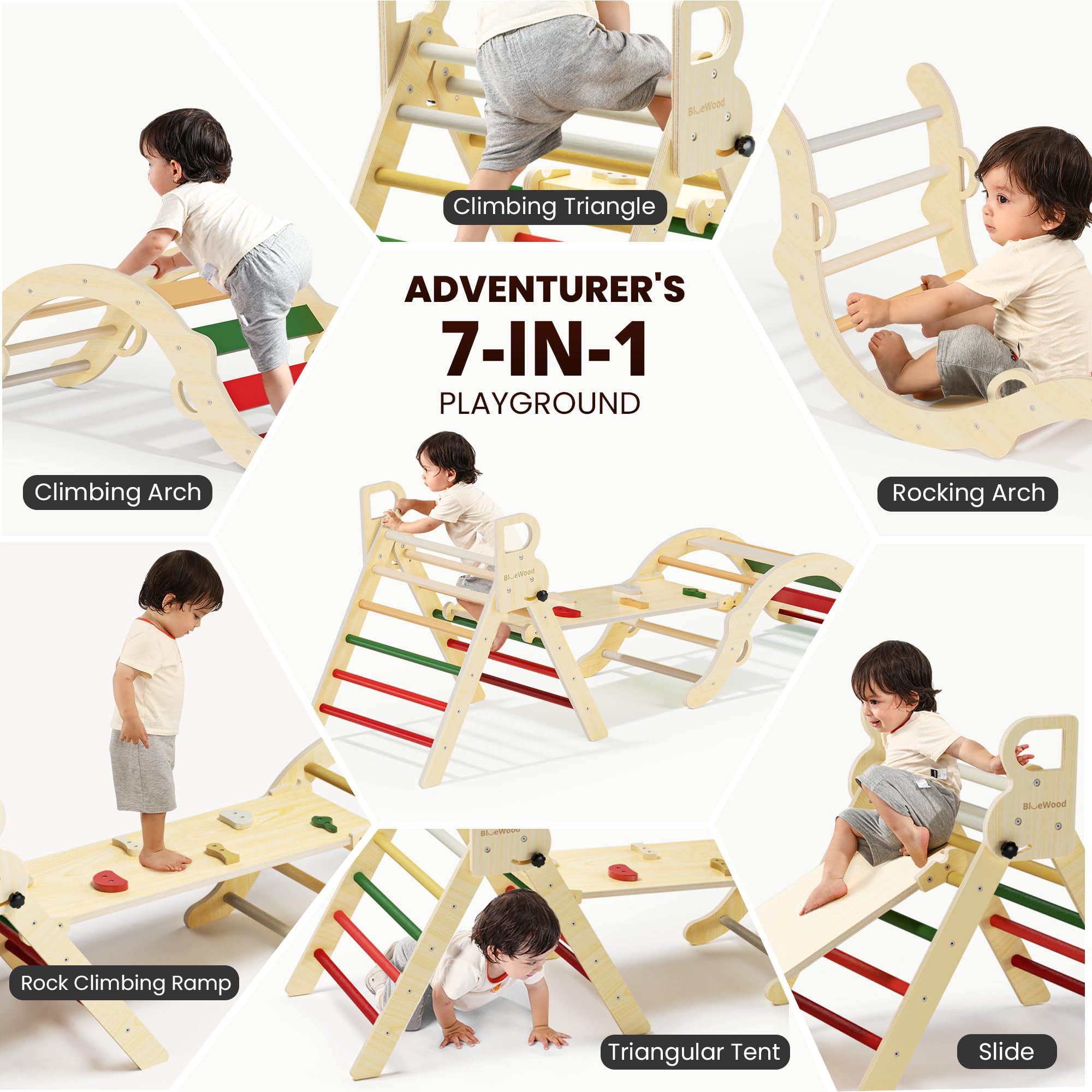 BlueWood Pikler Triangle Ladder: secure handholds encourage climbing confidence.