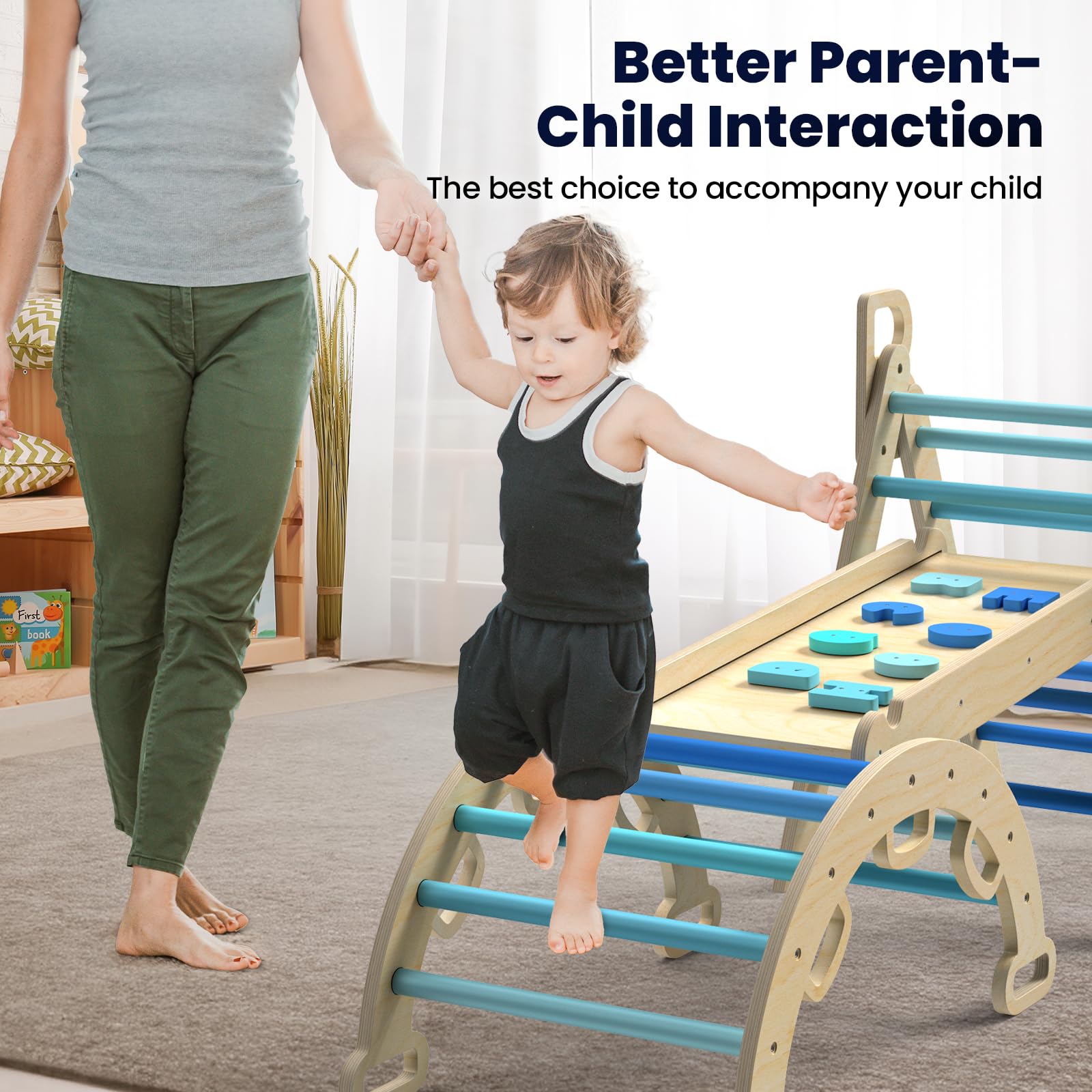 BlueWood natural solid wood finish offers tactile warmth and durability.