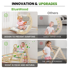 BlueWood rainbow finish inspires colorful play and exploration.