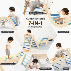 BlueWood Pikler triangle set ideal for small living spaces
