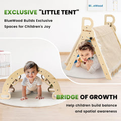 BlueWood Pikler triangle set durable design supports imaginative play