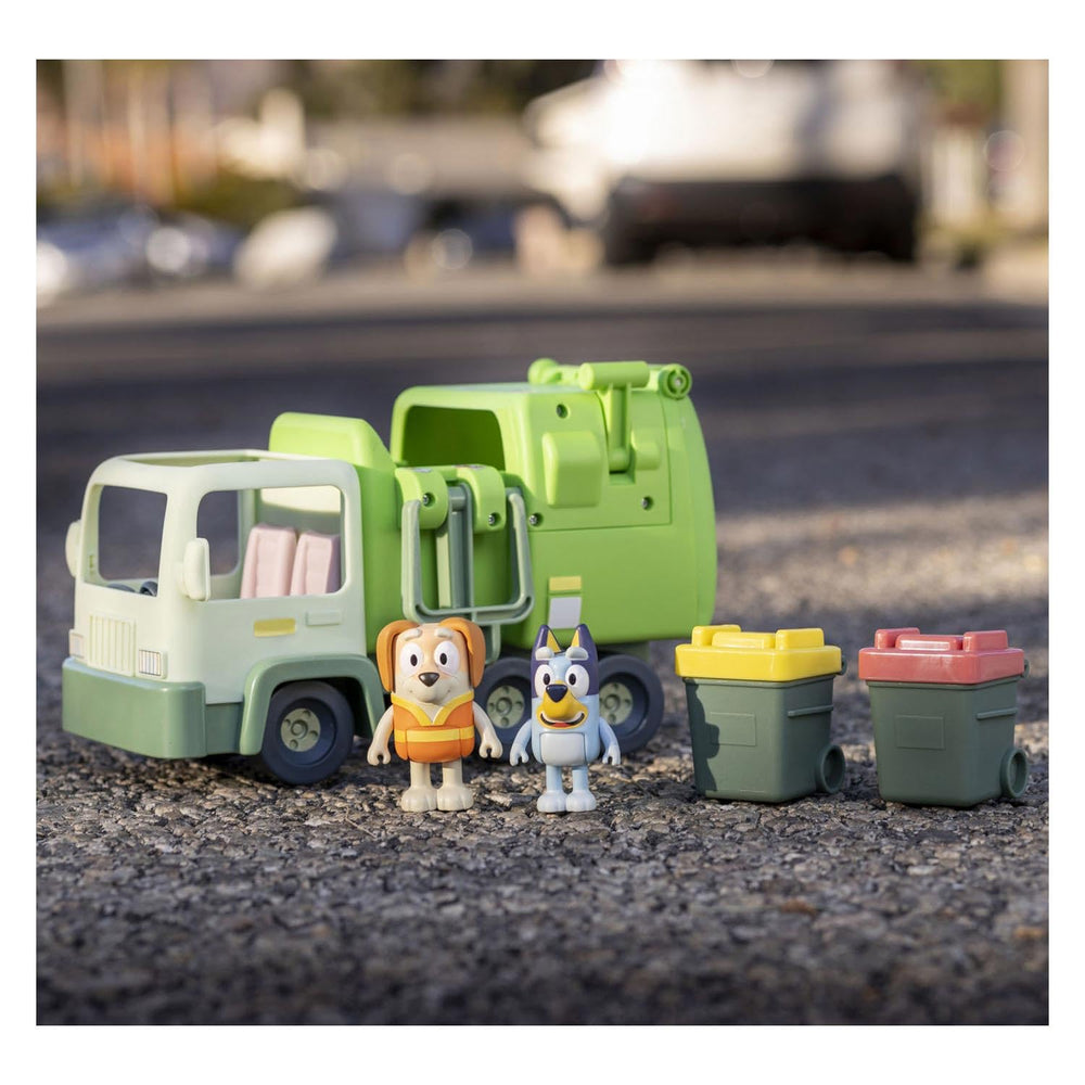 2.5 inch Bluey figure sits in truck cabin for preschool friendly play.