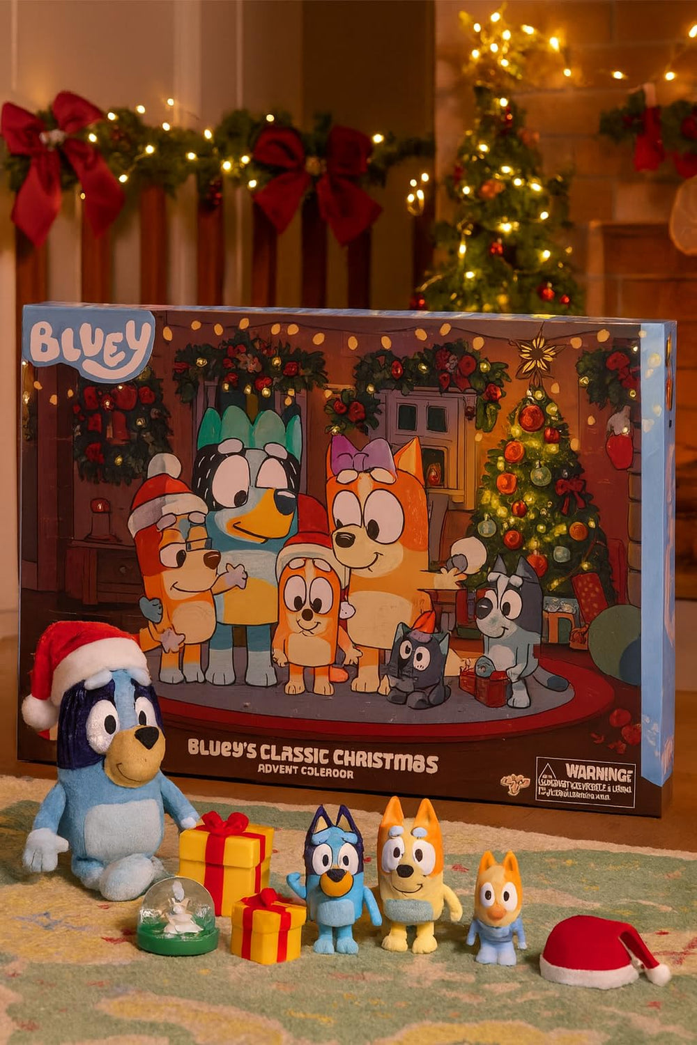 Bluey Advent Calendar with a countdown display for festive setup and play ideas.