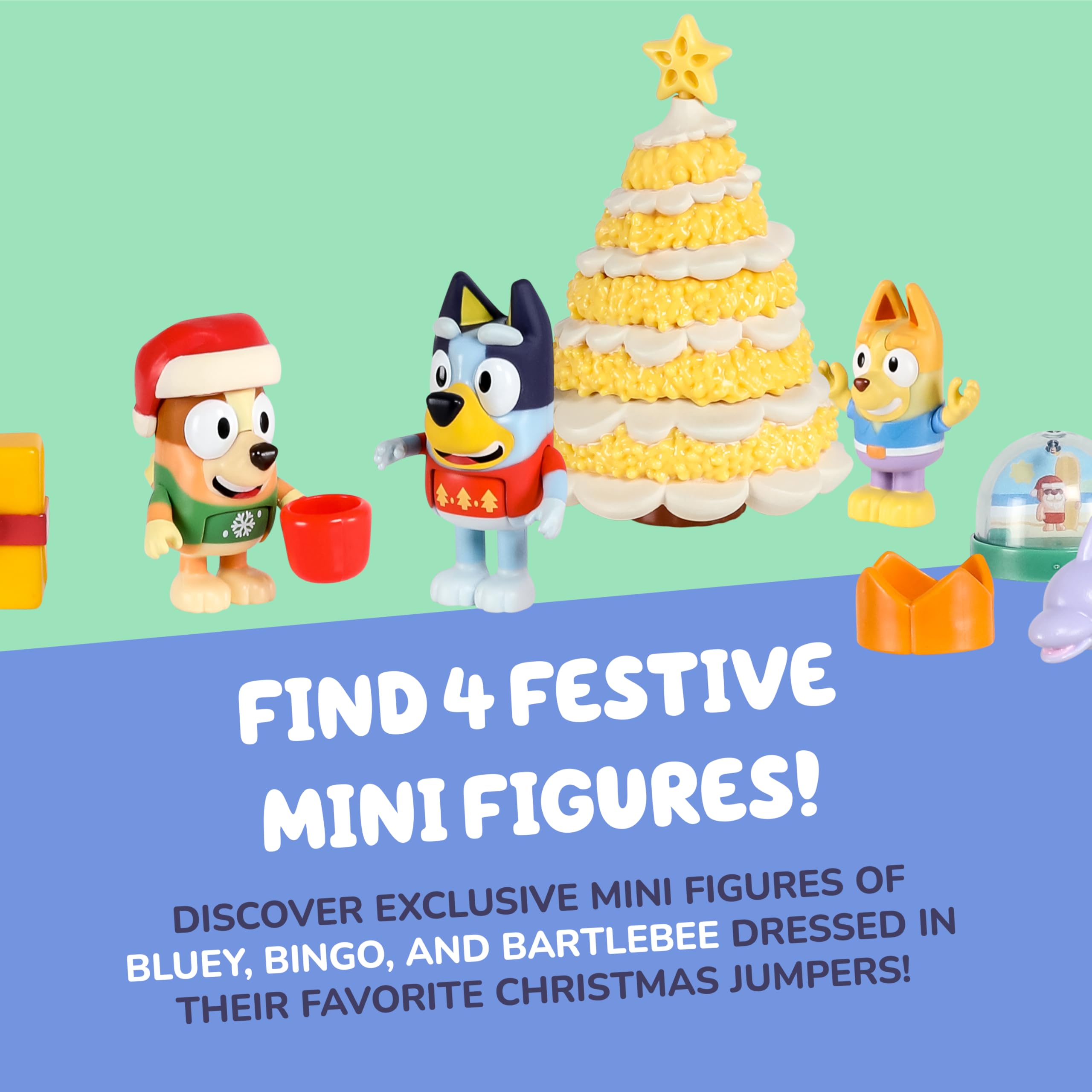 Bluey Advent Calendar with holiday accessories enhances daily surprises and creative play.