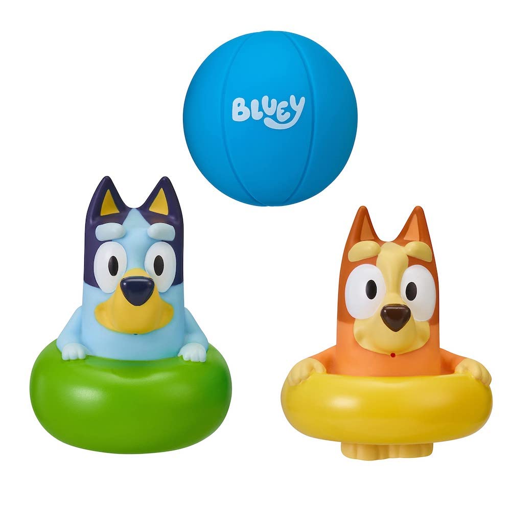 Bluey bath squirters pack in use for bath time water play