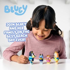 Bluey Beach Day Bandit figure with hat, sparks pretend family adventures.