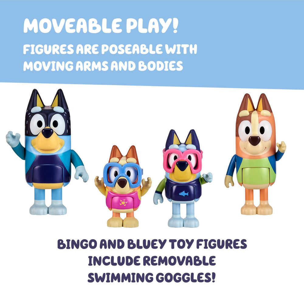 Bluey Beach Day Bluey figure in rashie, splashy storytelling ahead.