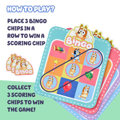 Bluey Bingo’s Bingo Card Game includes 36 calling cards for engaging rounds.