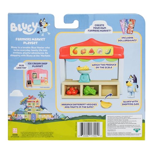 Bluey bright produce ready to fill the shopping bag for pretend market trips
