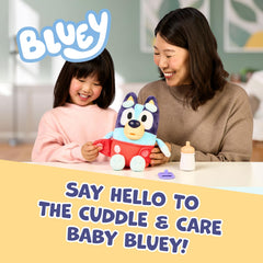 Bluey baby toy with deluxe plush fabric and embroidery for lasting hugs