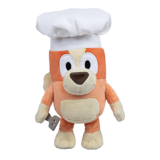 Bluey Chef Bingo plush front view for cuddling and imaginative play