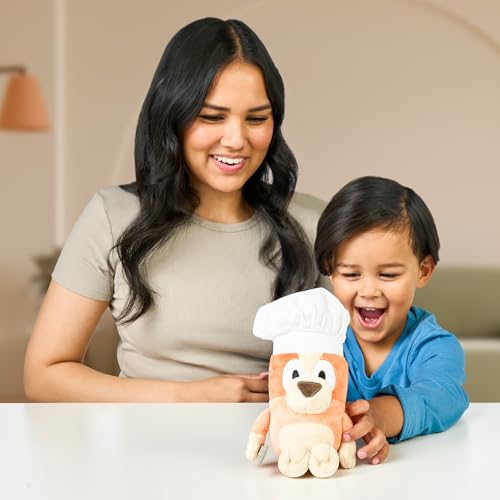 Bluey Chef Bingo plush side view with chef hat
