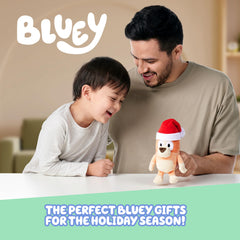 Bluey plush set as part of seasonal toy collection.