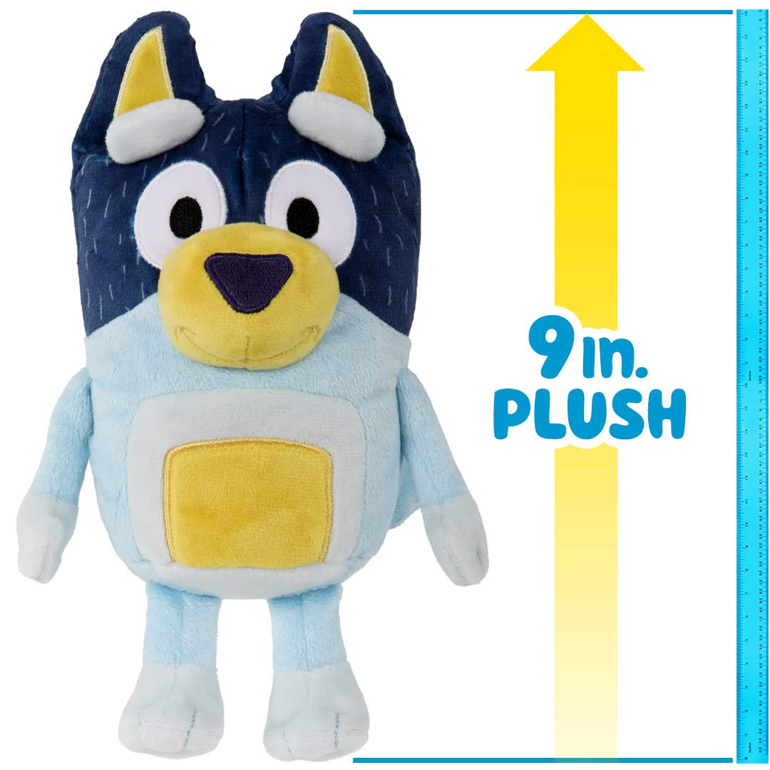 Bluey Dad Bandit plush embroidered details highlighting premium craftsmanship