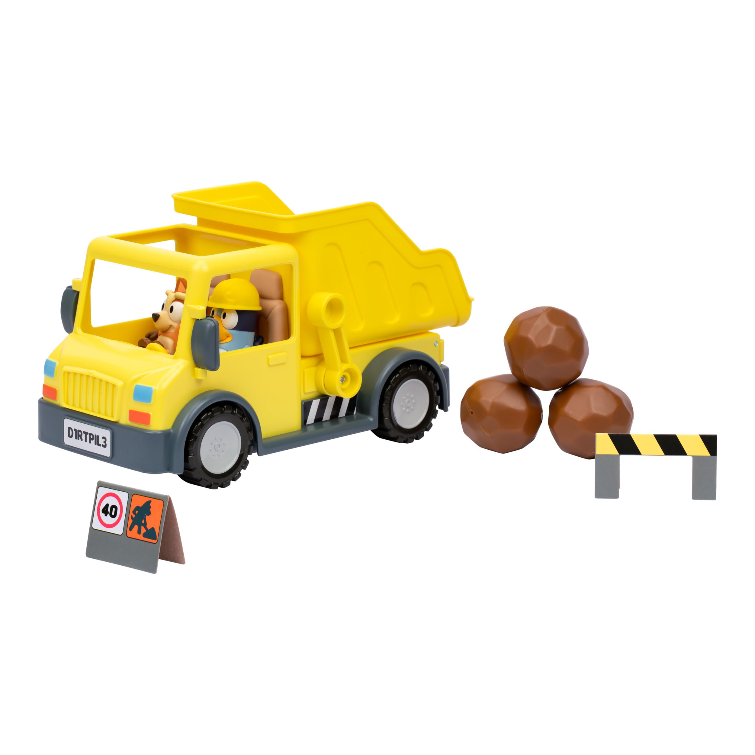 Bluey dump truck main unit with working bed for realistic hauling play