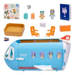 Bluey exclusive figure with pilot hat fuels takeoff pretend play.