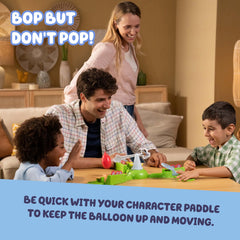 Bluey family game night setup encourages shared laughter and teamwork.