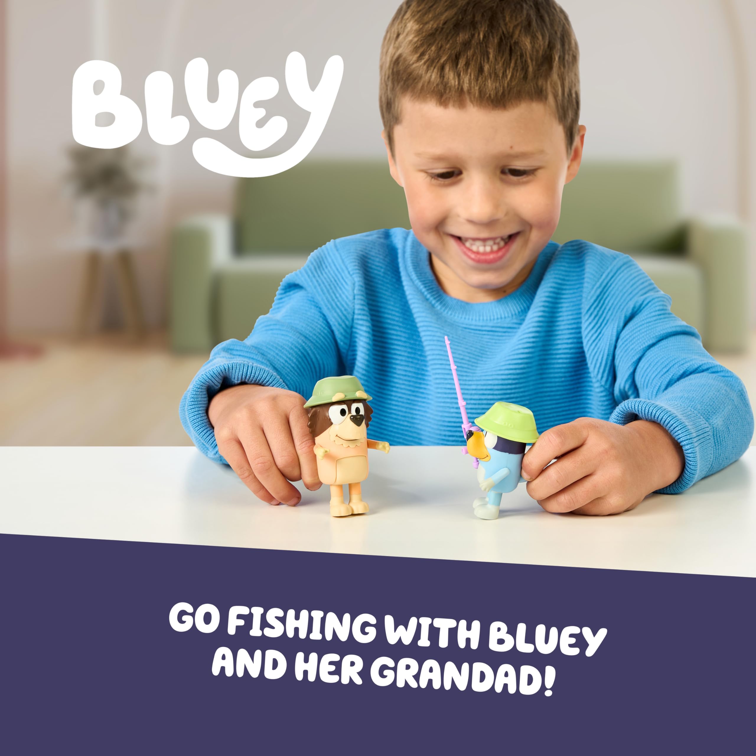 Bluey figure close-up highlighting movable arms for dynamic storytelling