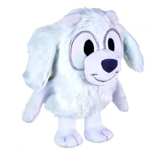 Bluey Friends Lila plush closeup of soft fabric texture for comforting play.