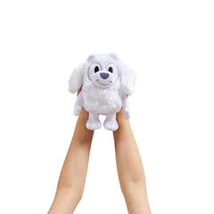 Bluey Friends Lila plush side view highlighting compact, portable cuddliness.