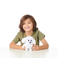 Bluey Friends Lila plush size comparison illustrating 6.5–8 inch tall cuddle size.