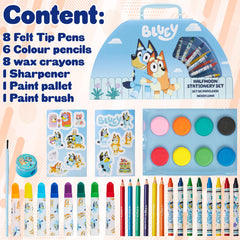 Bluey art kit presented as a gift for young creators