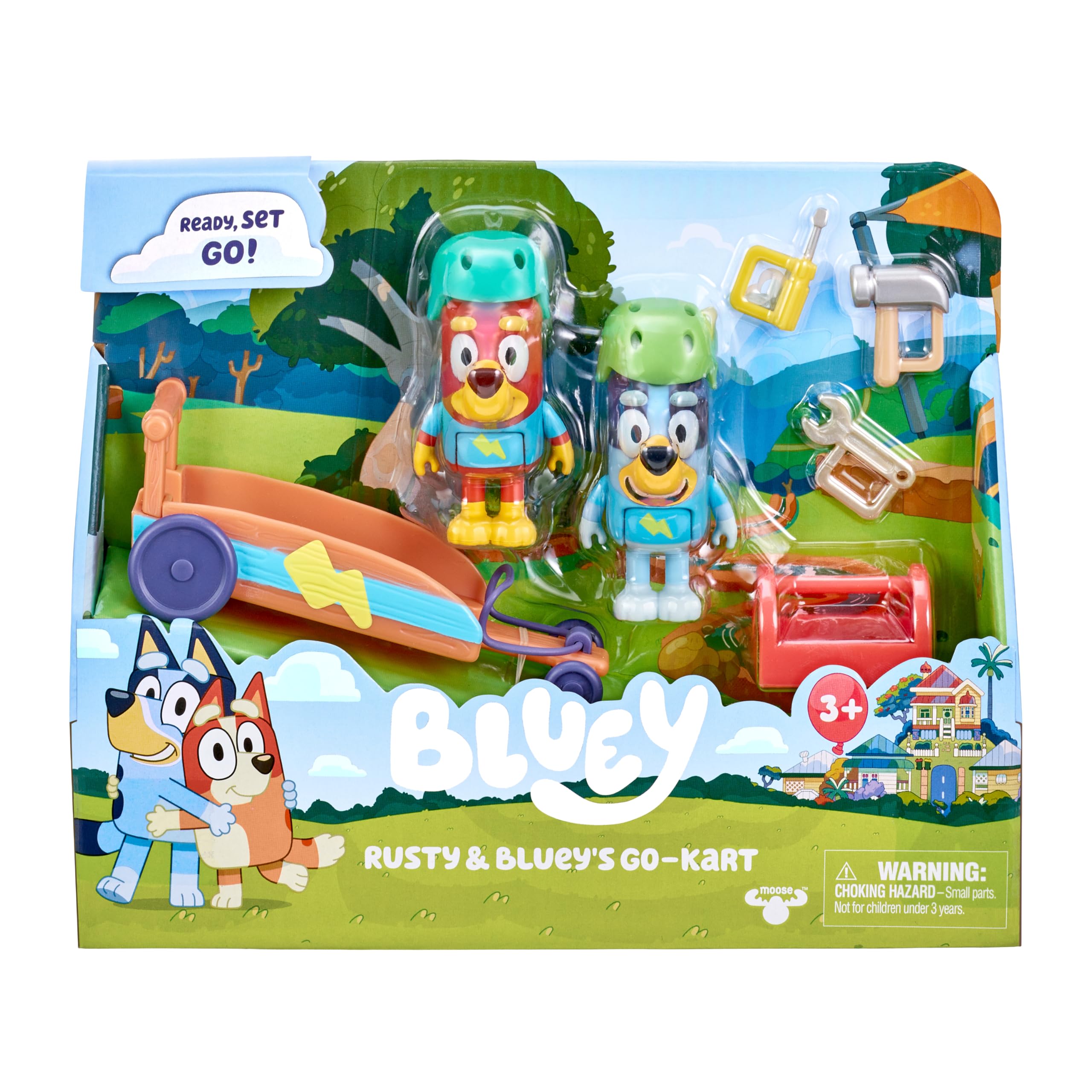 Bluey go kart playset with Rusty figures ready for imaginative racing