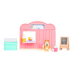 Bluey Ice Cream Shop Playset accessories include sundae and drinks.