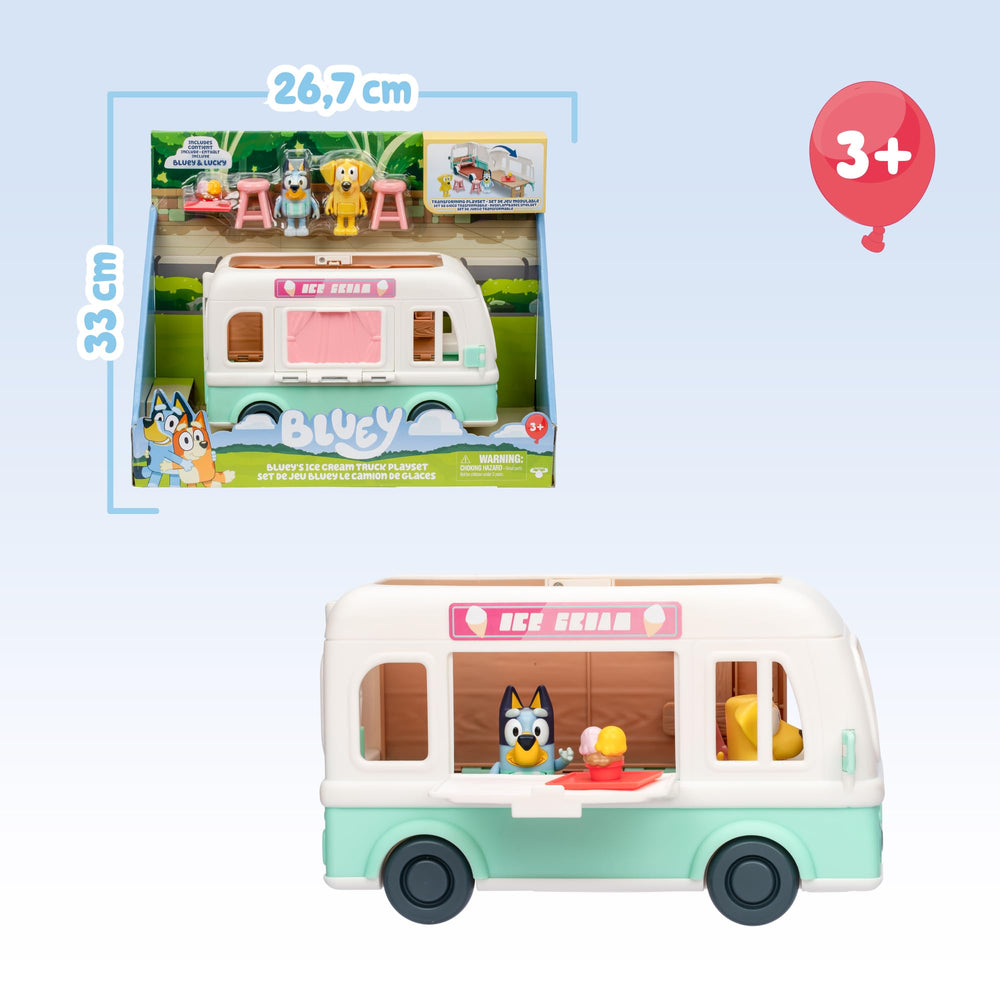Bluey Ice Cream Truck side view showing accessories for storytelling