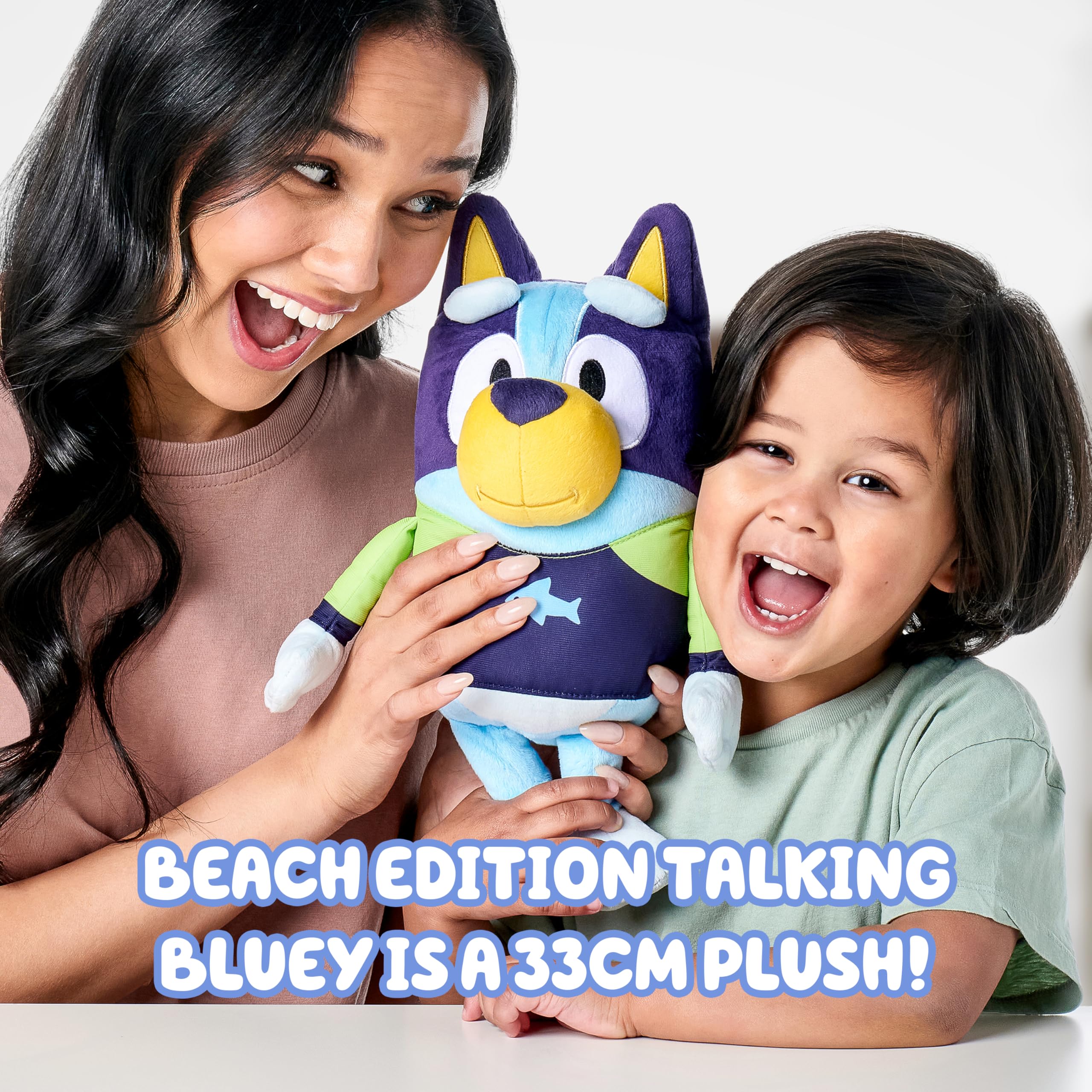 Bluey talking plush encourages creative play and sharing with friends during beach adventures.