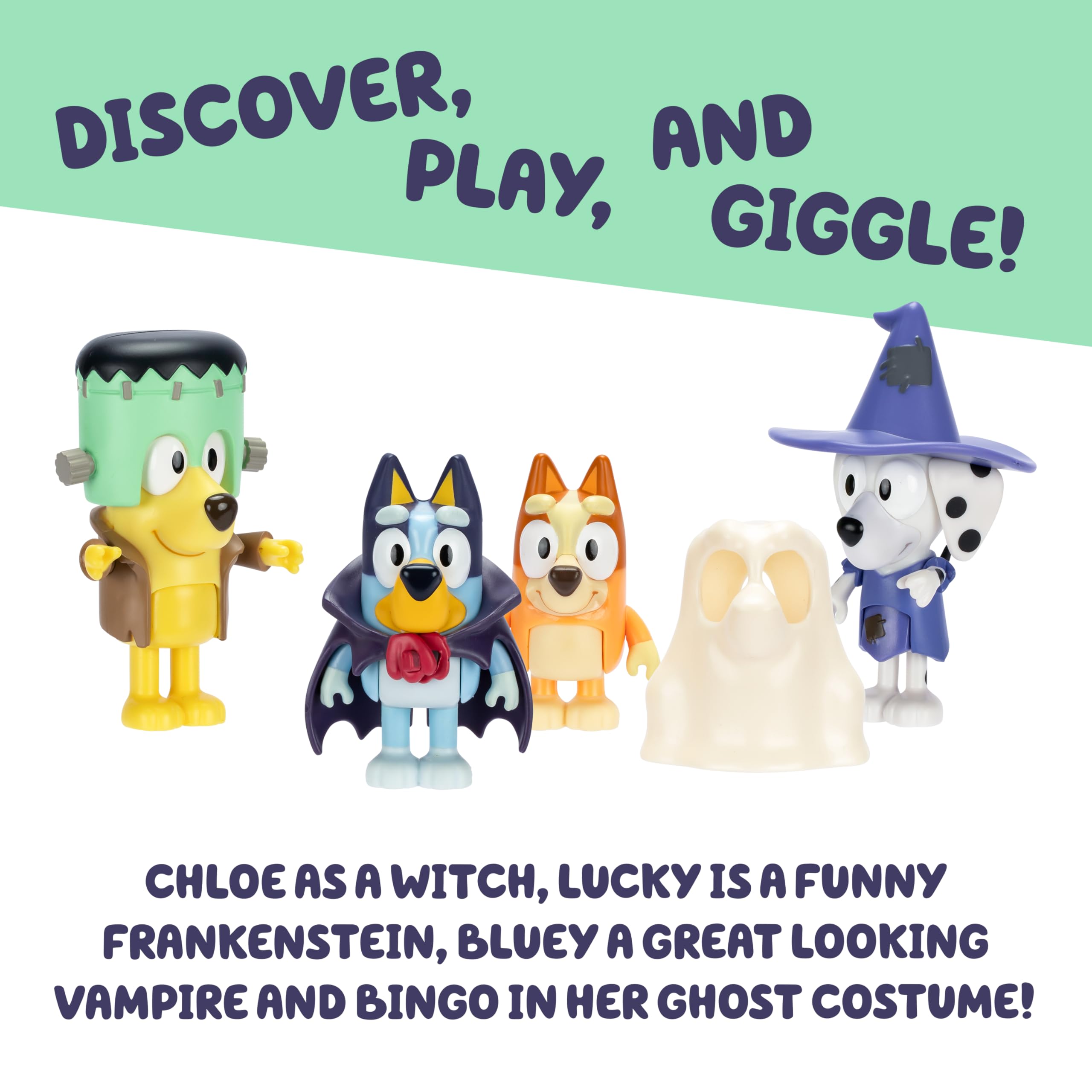 Bluey Lucky Frankenstein figure ideal for spooky role-play and collectibility