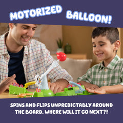 Bluey motorized balloon flips across the board adding excitement and dynamic play.