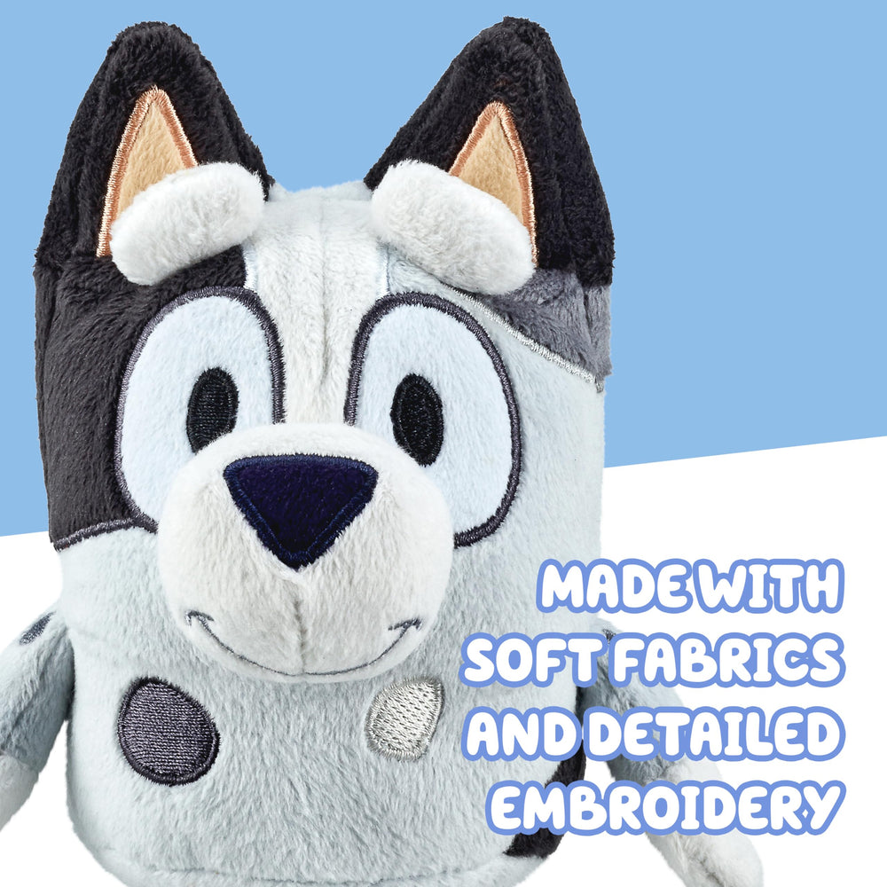 Bluey plush pair ideal for playtime and bedtime stories with kids.