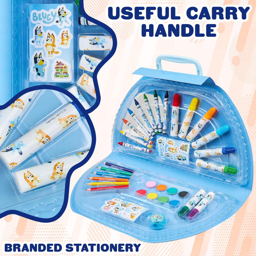 Bluey paints and paper set encouraging vibrant artwork at home