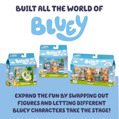 Bluey Poseable figures pack to extend storytelling and playtime.