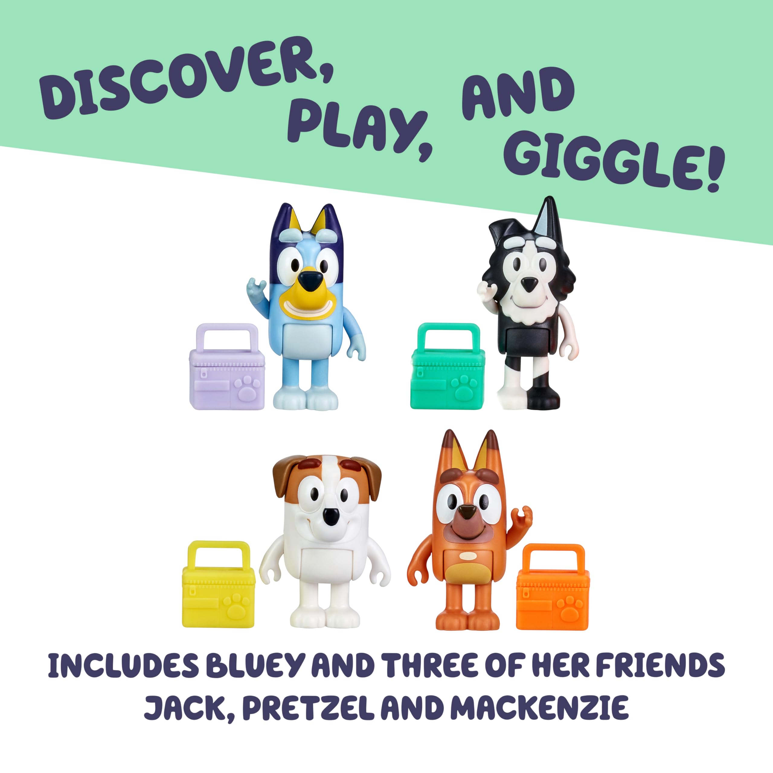 Pretzel figure with lunch box supports portable play on the go