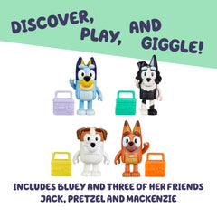 Pretzel figure with lunch box supports portable play on the go